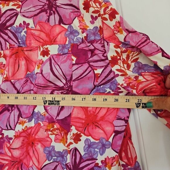 Coldwater Creek Floral Jacket  Pink Purple Jacket Cotton Spandex Sz. Med. Garden - Picture 9 of 9